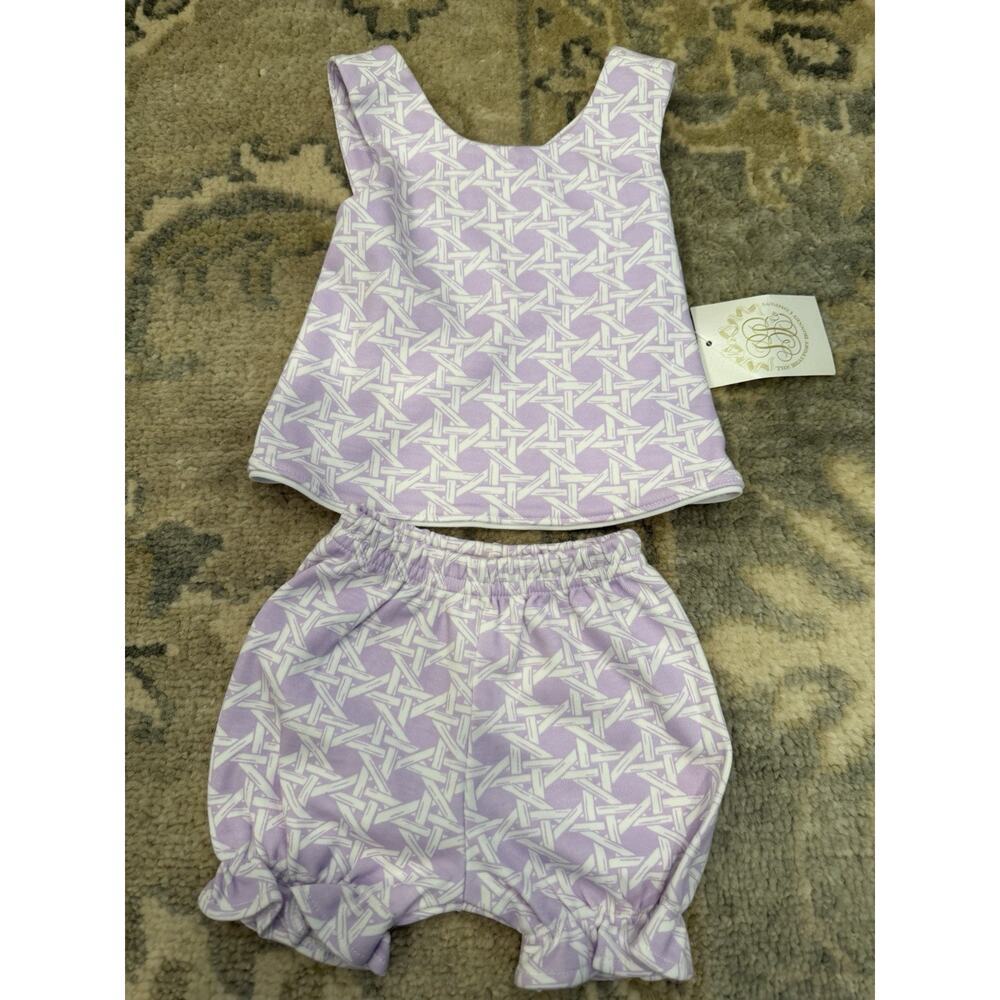 The Beaufort Bonnet Company Betty Bloomer Set Ocean Club Cane 0-6 Months NWT